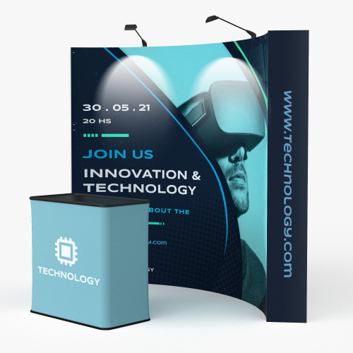 10ft Curve Velcro Fabric Pop Up Display