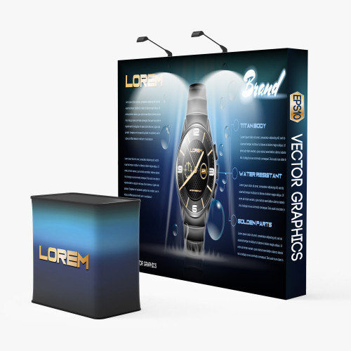 8ft Straight Fabric Pop Up Display